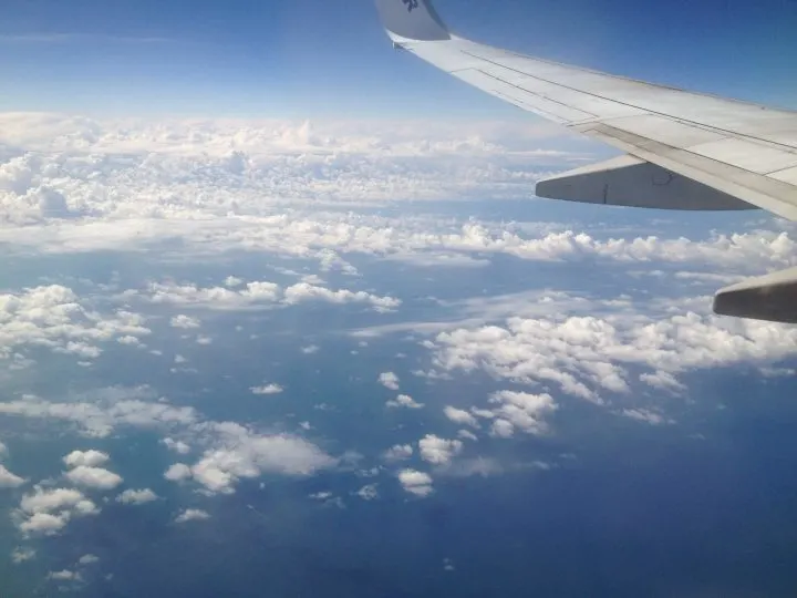 airplane and clouds