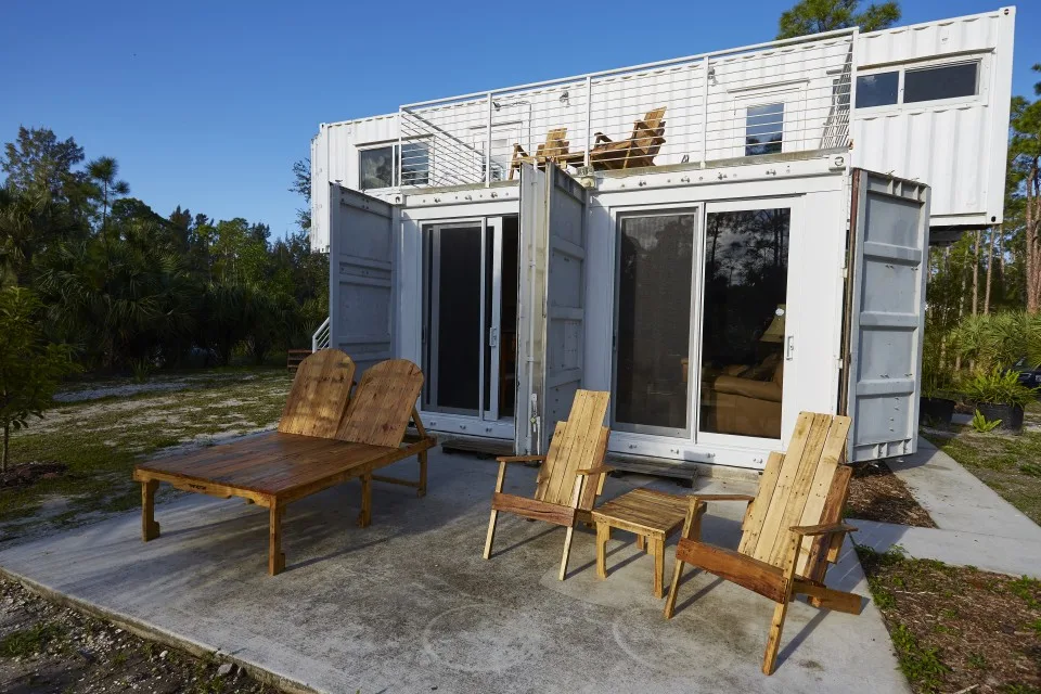 A white accommodation at Headwaters Jupiter Eco Retreat