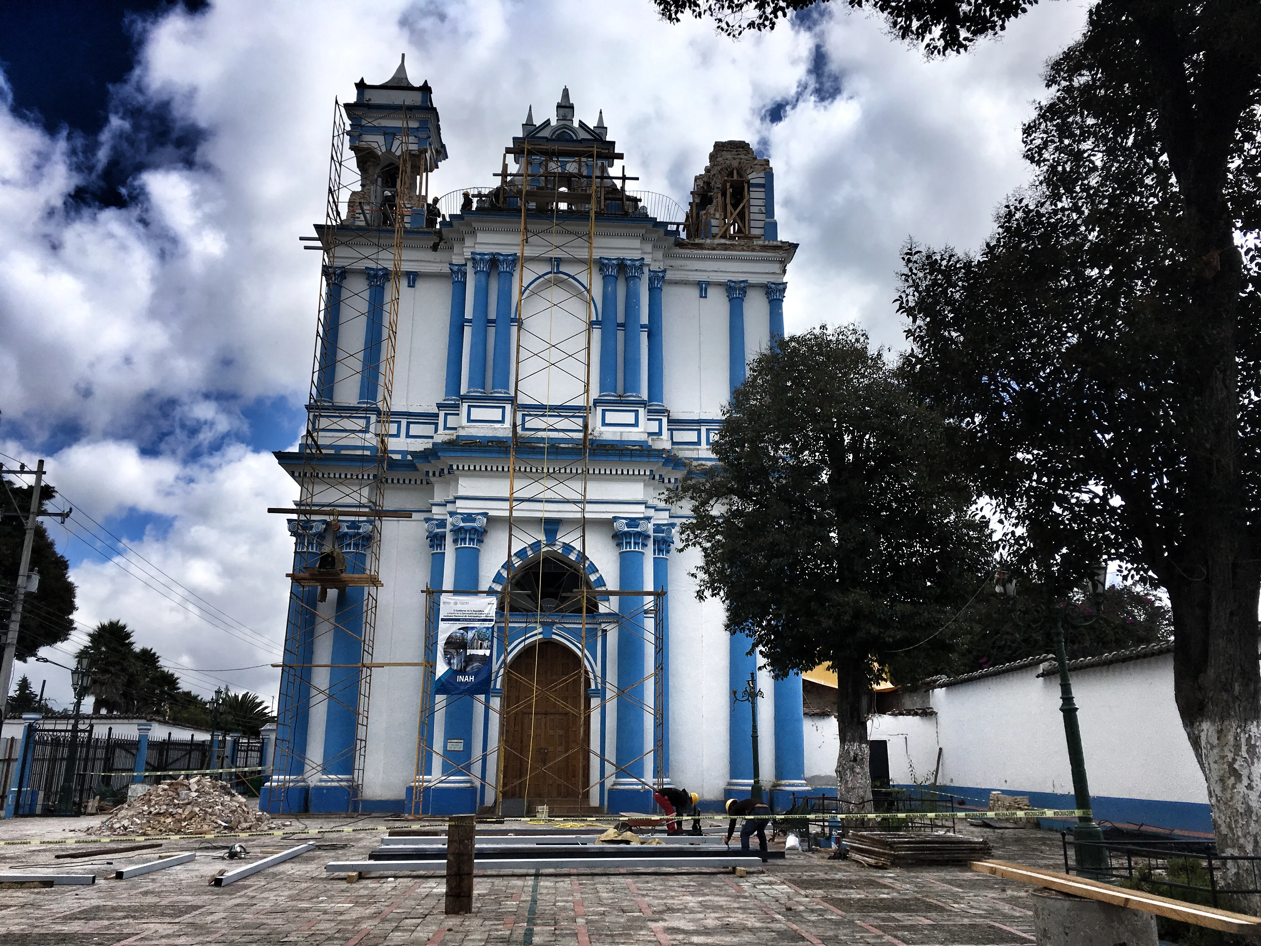 San Cristobal de Las Casas church, being reconstructed