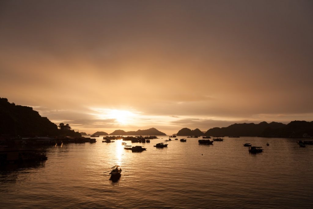 Sunset in Halong Bay