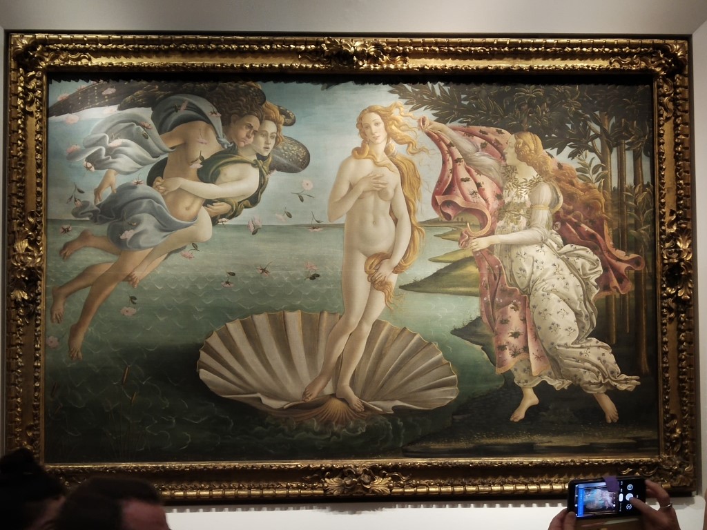 The birth of Venus painting at Uffizi Gallery 