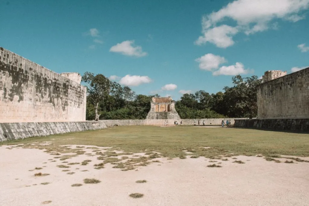 The Ball Court in Chichen  Itza, inserted in a post titled fun facts about Chichen Itza