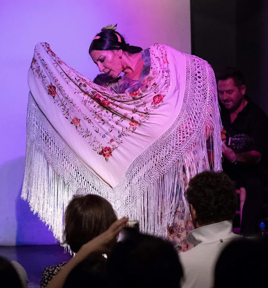 A flamenco female dancer performing 