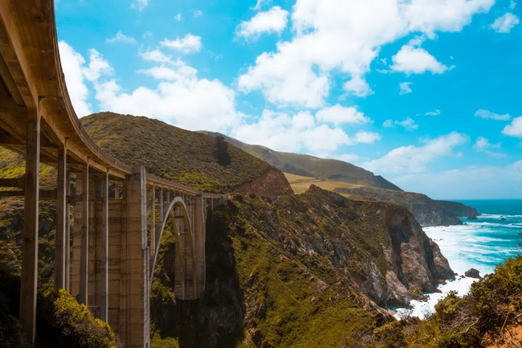 Dramatic cliffs over the sea in California