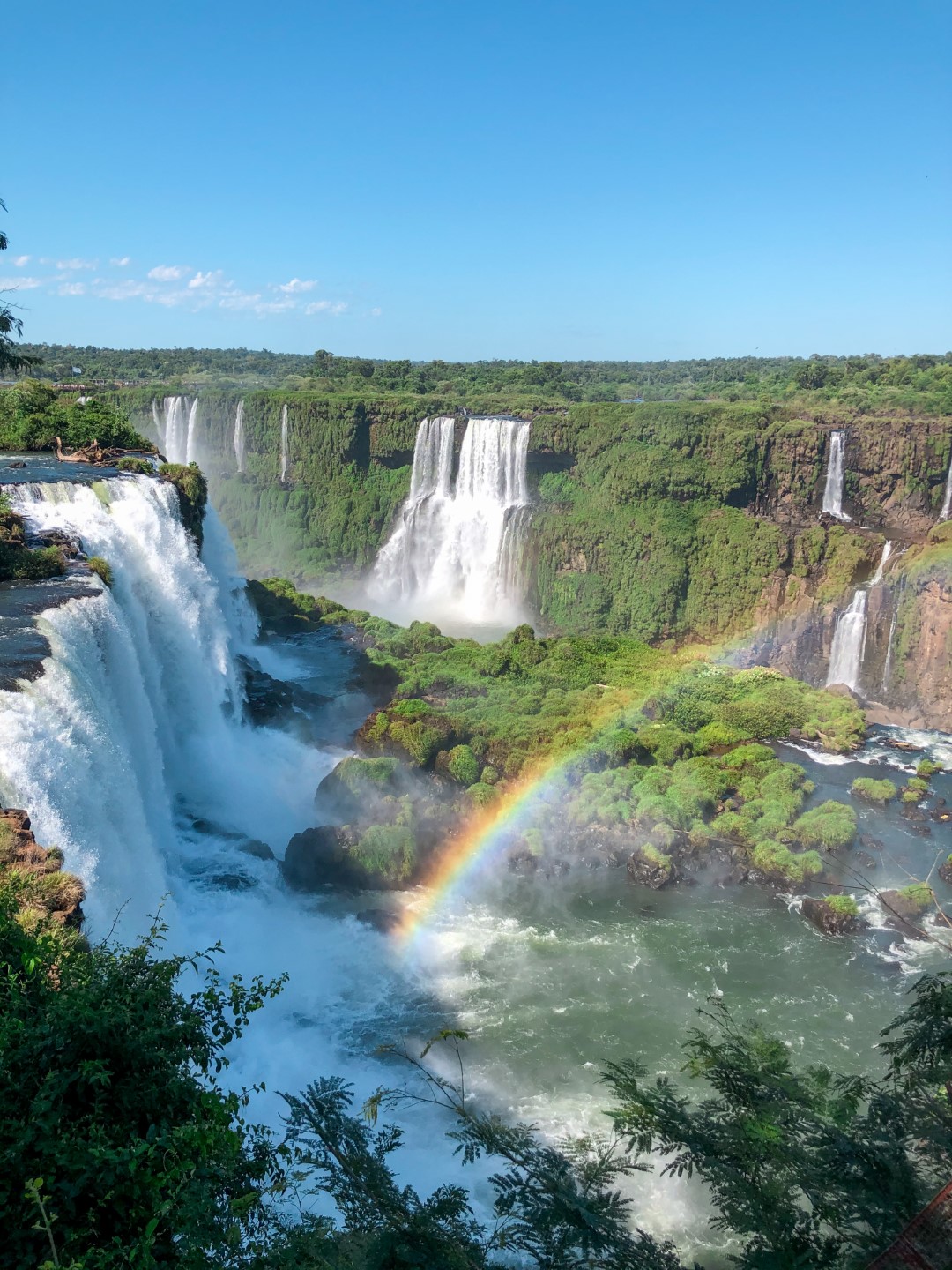 A rainbow in the Iguazu Falls