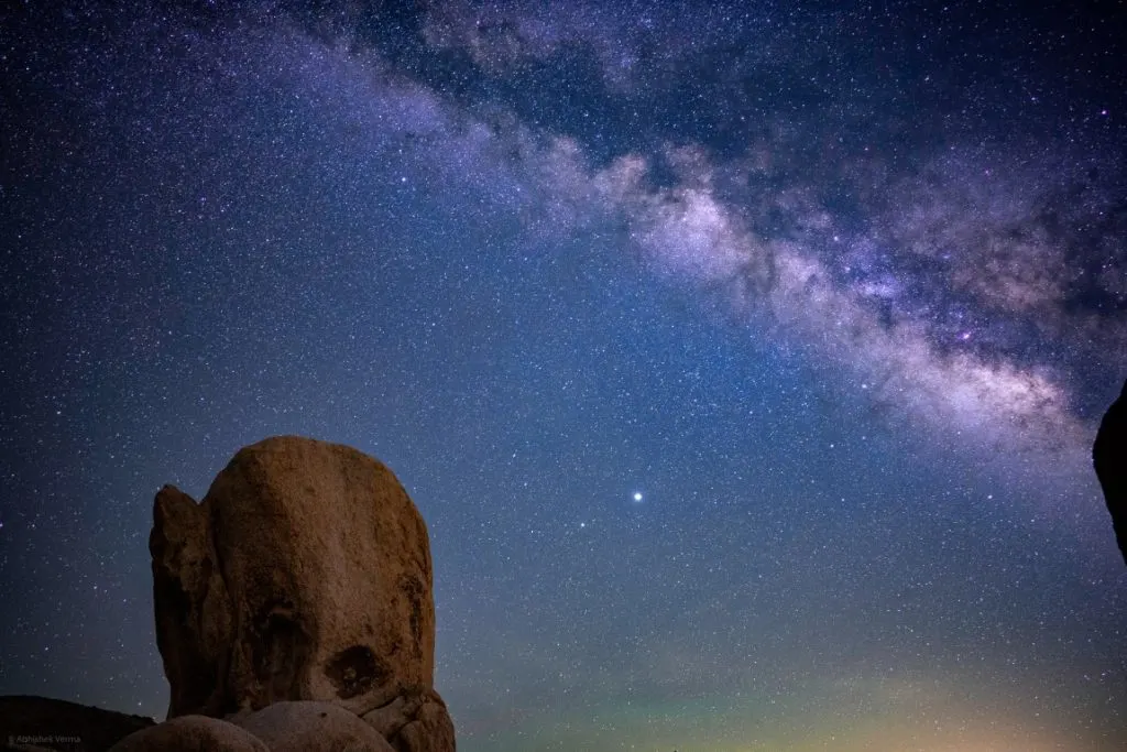 the milky way on the night sky