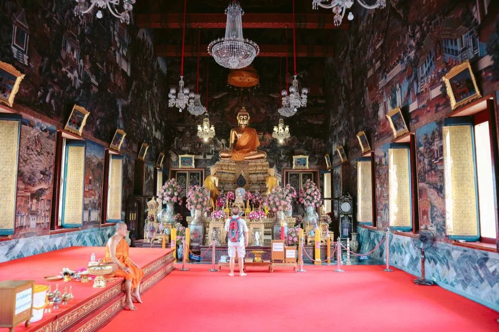 The interior of a Thai temple