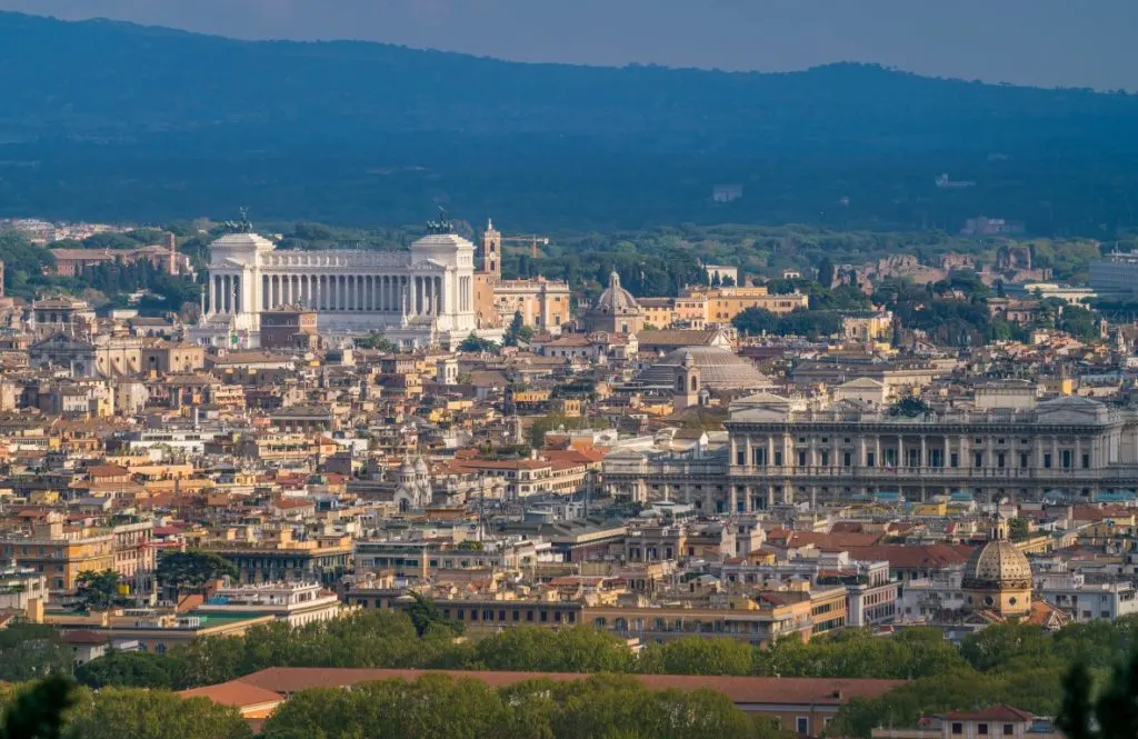 Rome in the distance seen from Monte Mario, one of the best views in Rome 