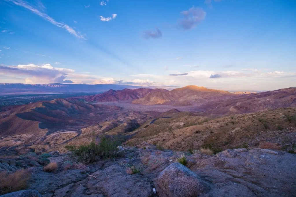 Image of the Coachella Valley Reserve at dusk, inserted in a post about day trips from Palm Springs