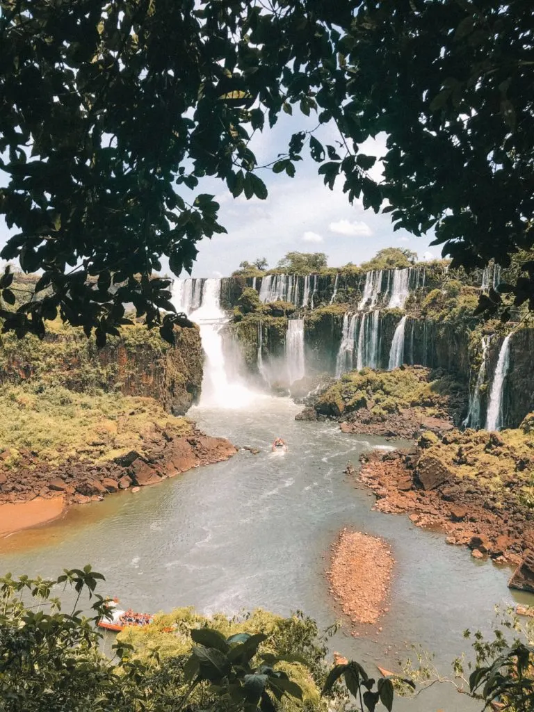 Iguazu falls surrounded by vegetation