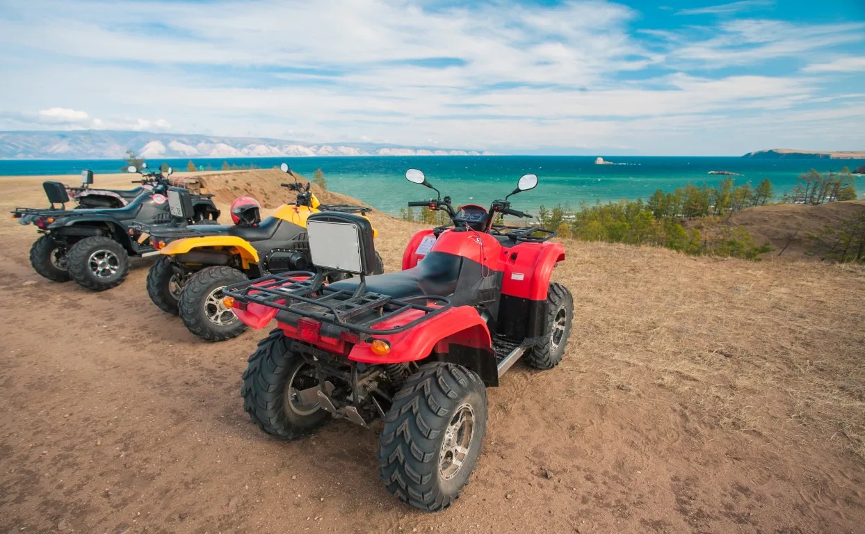 ATVs parked at the beach in Playa del Carmen