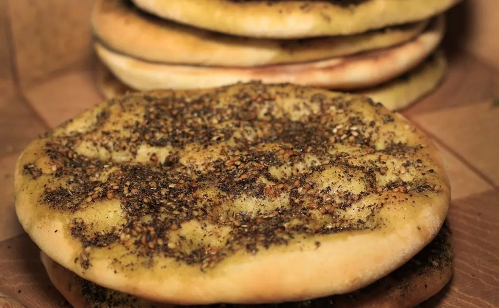 Manousheh - a sort of Arabic pizza, a traditional Emirati food.