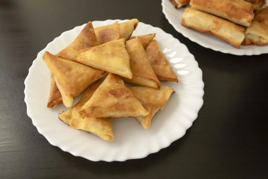 Photo of Samboosa, a traditional food of Dubai with Indian origins.