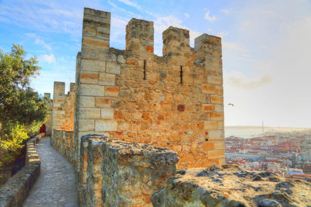 Walls at St. George's Castle in Lisbon