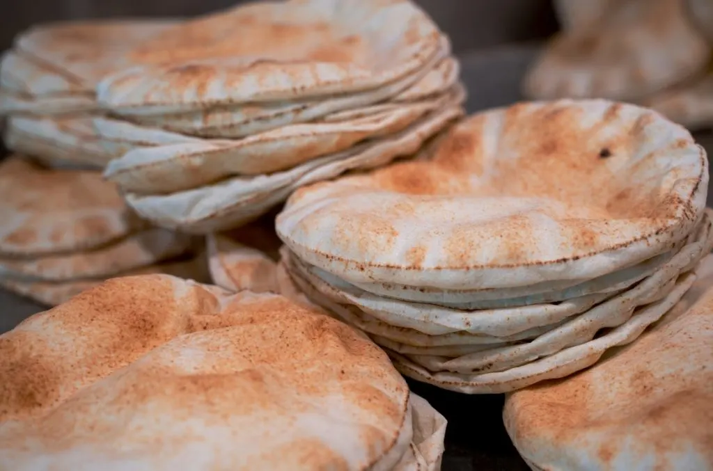 a pile of Khubz flat bread