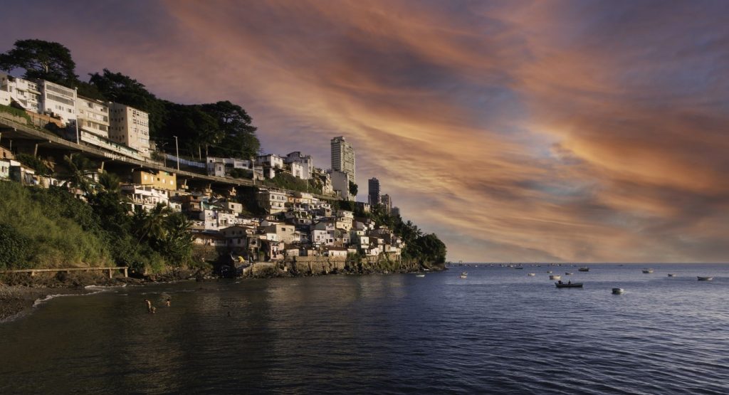 An image of Salvador de Bahia at dusk 