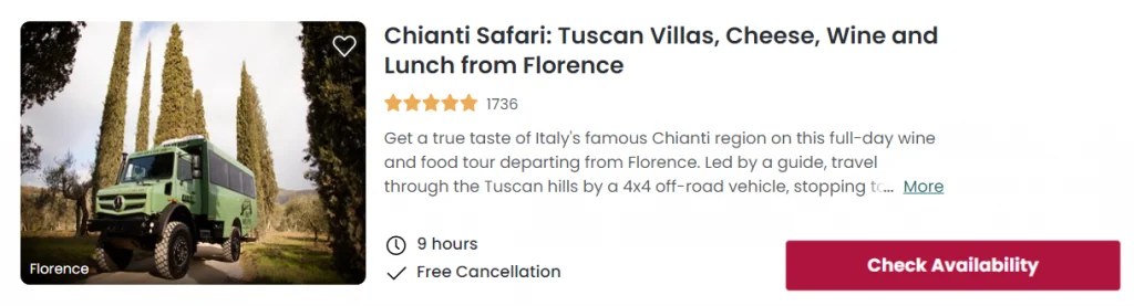 Chianti Safari: Tuscan Villas, Cheese, Wine and Lunch from Florence