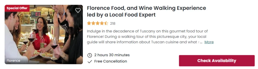 Florence Food and Wine Walking Experience led by a local food expert 