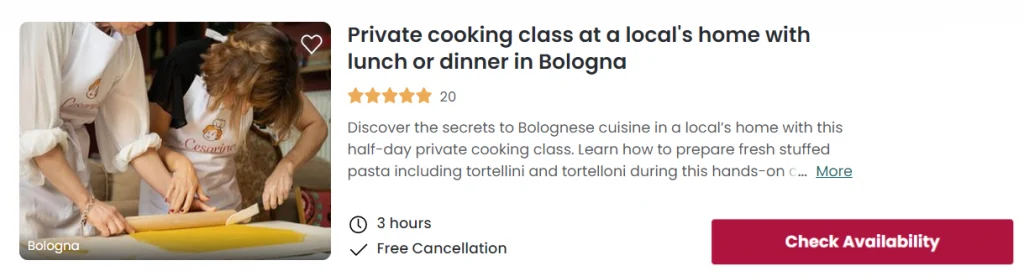 Private Cooking Class at a Local's Home with Lunch or Dinner in Bologna 