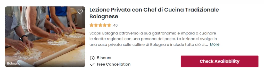 Lezione Privata con Chef di Cucina Tradizionale Bolognese 