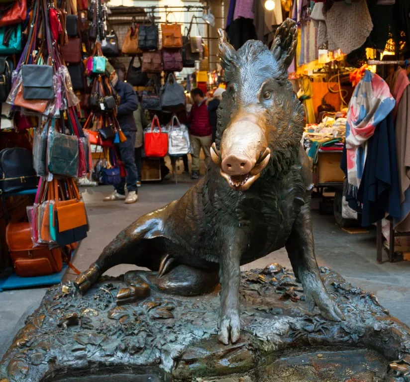 Image of the Porcellino statue in Florence, inserted in a post about a day trip to Florence from Rome