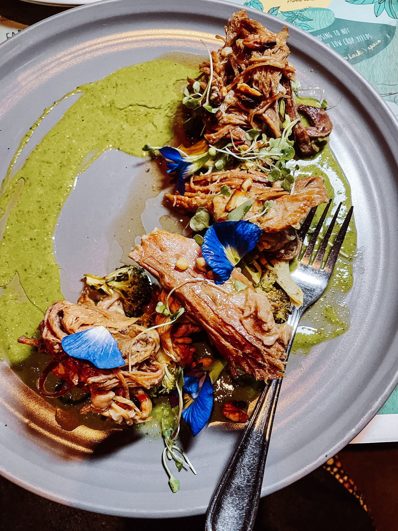 Close up image of a meal in Flora Farms, Los Cabos