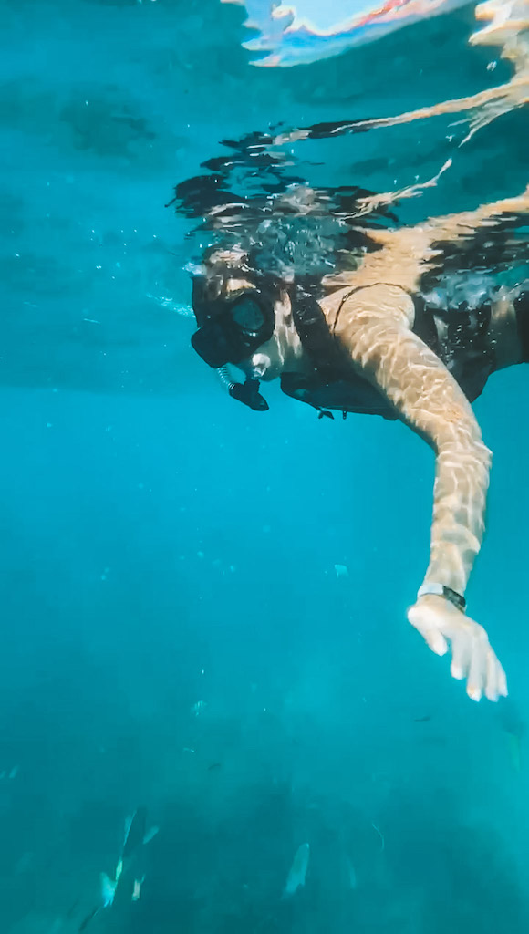 Woman snorkeling in Cabo San Lucas.