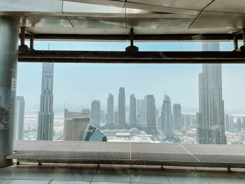 Dubai buildings seen from a viewpoint