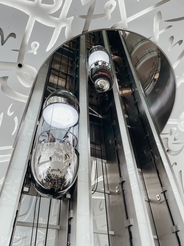 A capsule-shaped elevator