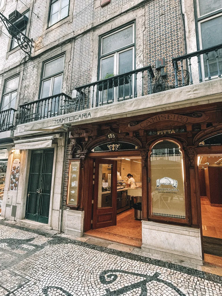 The exterior of a pastry shop in Lisbon