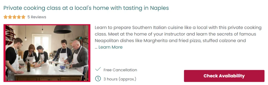 private cooking class at a local's home with tasting in Naples