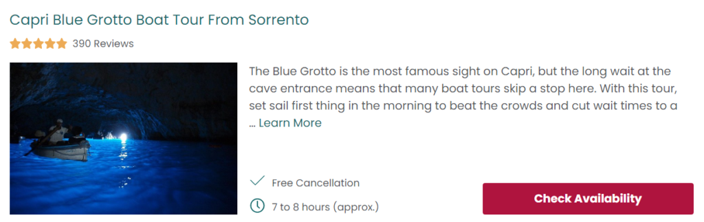 Capri Blue Grotto Boat Tour from Sorrento