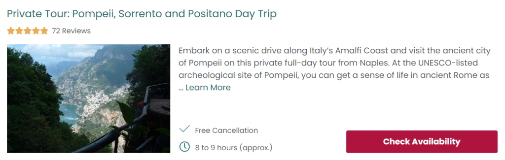 Private Tour: Popmeii, Sorrento and Positano Day Trip  