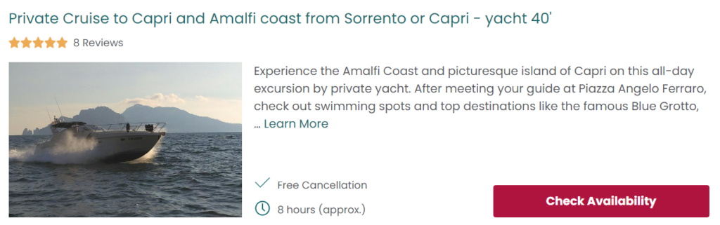 Private Cruise to Capri and Amalfi Coast from Sorrento or Capri - yacht 40'