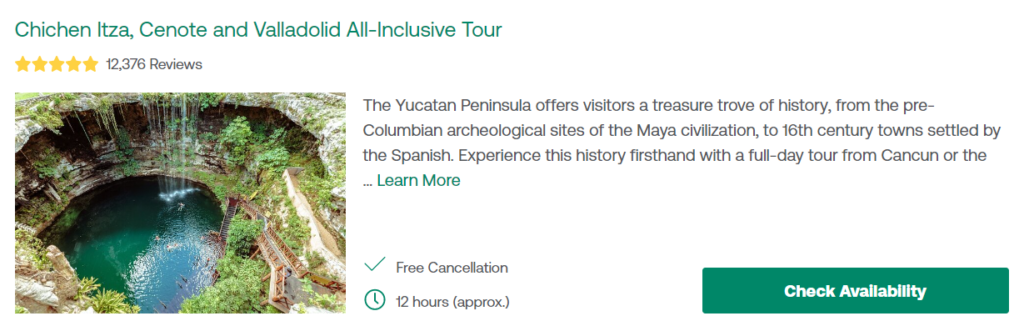 Chichen Itza, Cenote and Valladolid All-Inclusive Tour