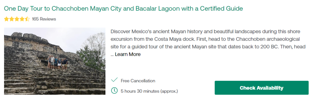 One Day Tour to Chacchoben Mayan City and Bacalar Lagoon with a Certified Guide