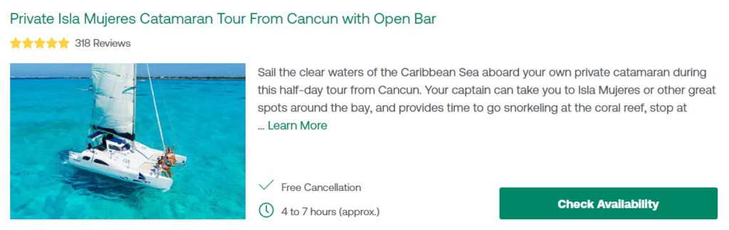 Private Isla Mujeres Catamaran Tour From Cancun with Open Bar