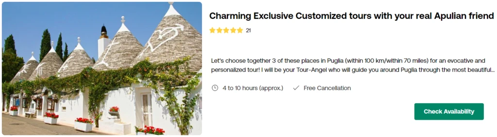 Charming Exclusive Customized tours with your real Apulian friend