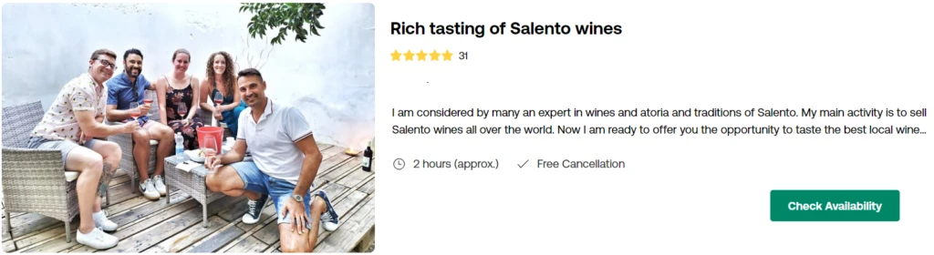 Rich tasting of Salento wines