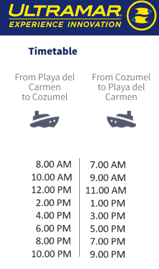 Ultramar ferry schedule