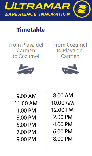 Ultramar ferry schedule