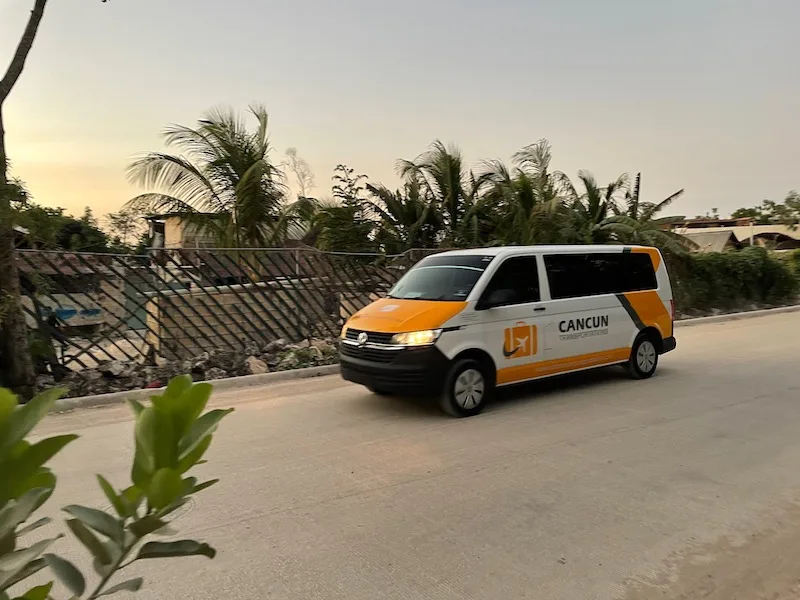 Cancun Airport Transportation van in Tulum.