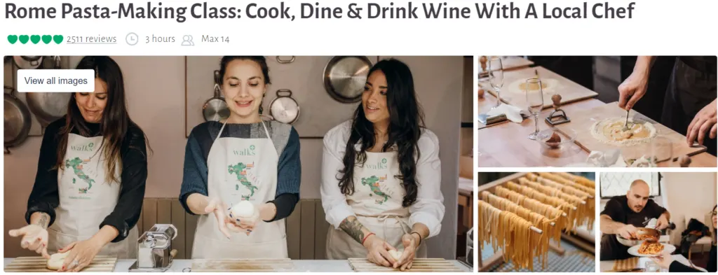 Rome pasta making class: cook, dine and drink wine with a local chef 