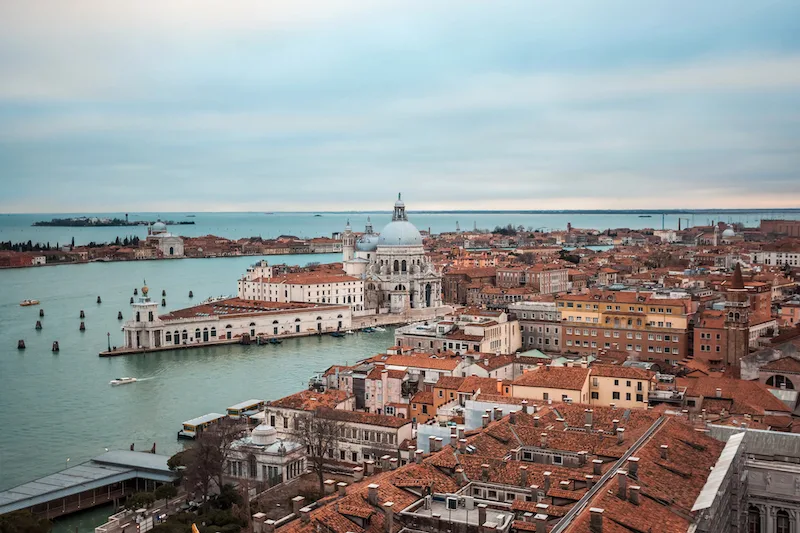 A panoramic vista of Venice seen from the top of St. Mark's Bell Tower