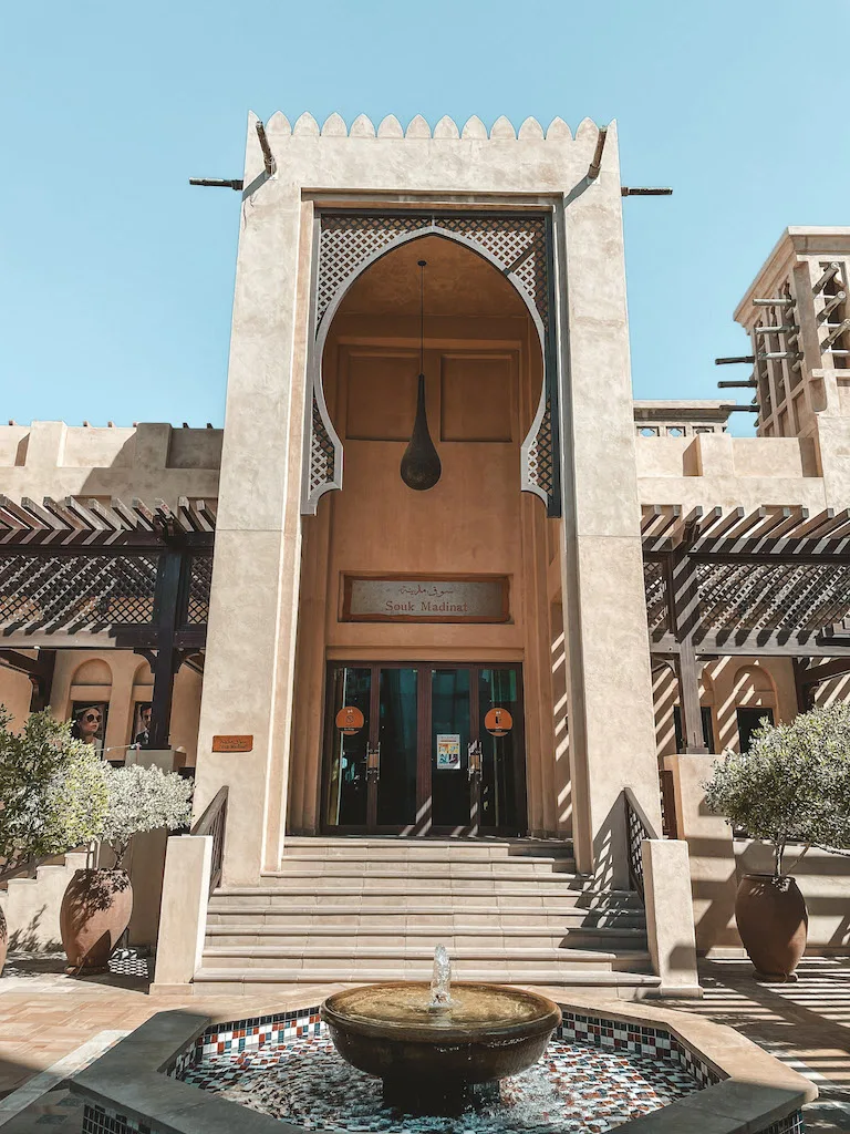 The entrance to Souk Madinat market in Dubai