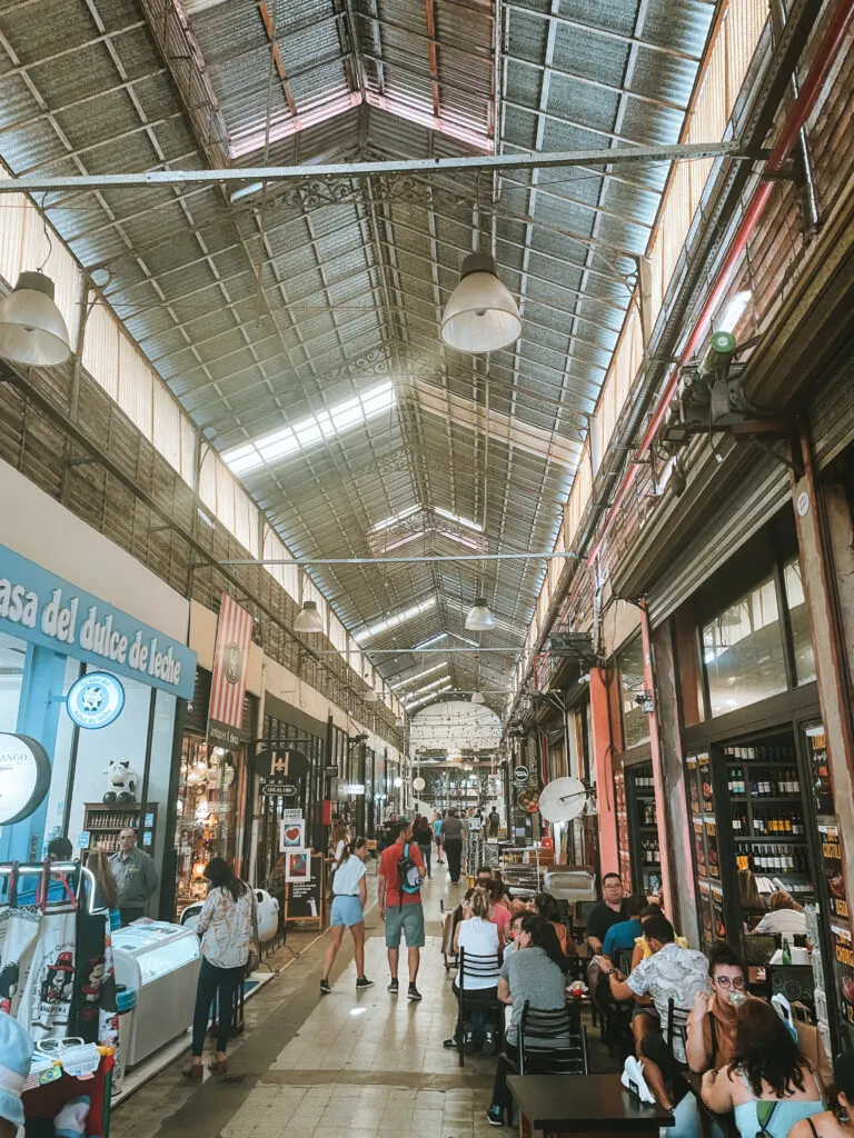 A bustling indoor market