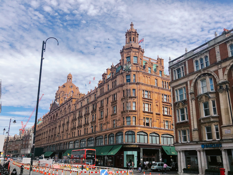 The building of Harrods in London