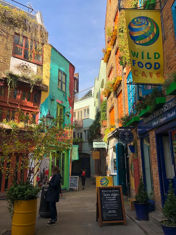 Colorful houses on a very narrow alley